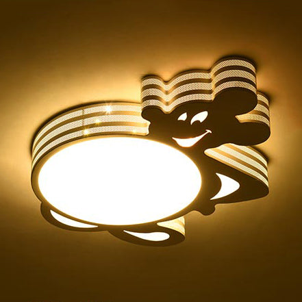 Kid’s White Star Acrylic Flush Mount Ceiling Light Fixture / B