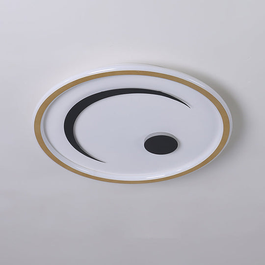 Nordic Led Flush Mount Light In Black/Gold Or White/Warm - Bedroom Lighting Fixture