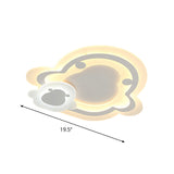 Kids Ultrathin White Penguin Led Ceiling Lamp With Warm Inner And Outer Light