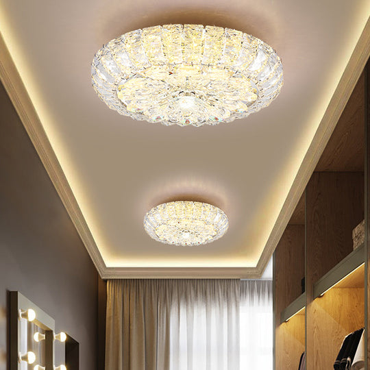 Simplicity Corridor Led Flushmount Ceiling Light With Clear Crystal Block Shade - 8/12 Options / 8