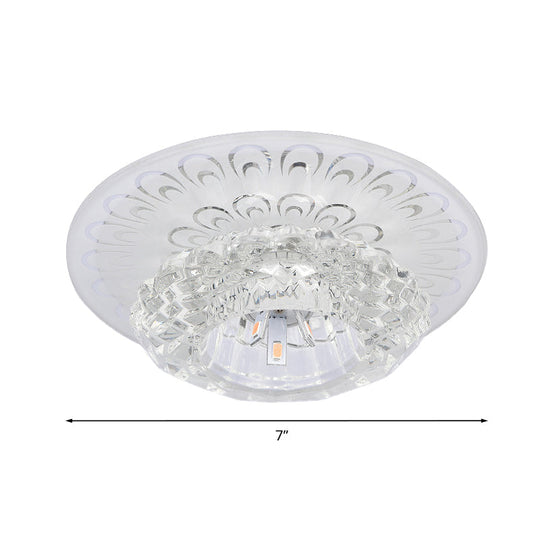 Modern Crystal Flower Hotel Flush Mount Led Ceiling Light Fixture - Layered Design 5.5’/7’ Wide