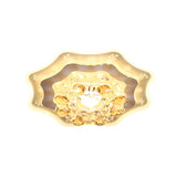 Modern Led Flushmount Recessed Lighting: Geometric & Round Crystal Ceiling Light For Foyer