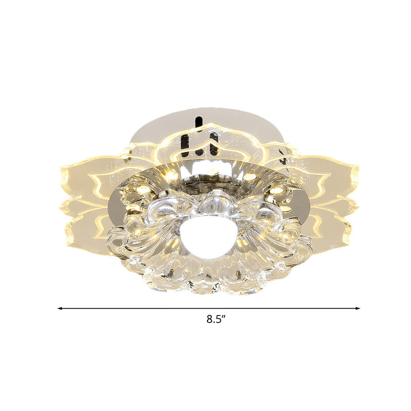 Modern Crystal Led Flush Mount Ceiling Light For Living Room