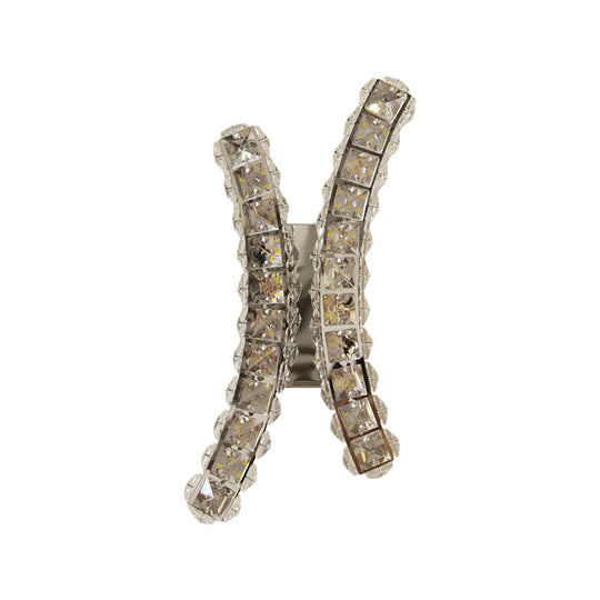 Chrome Curvy Crystal Prism Wall Sconce Led Light For Living Room