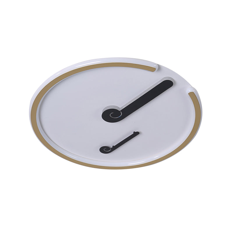 Black/Gold Led Acrylic Shade Ceiling Light For Bedroom - Flushmount Circle Fixture With Warm/White