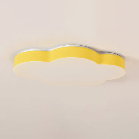 Kids Room Cartoon Led Cloud Ceiling Light In Acrylic Flushmount Design White/Red/Yellow