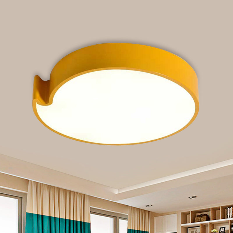 Led Flush Mount Ceiling Light With Minimalist Acrylic Shade And Blue/Yellow Finish Yellow