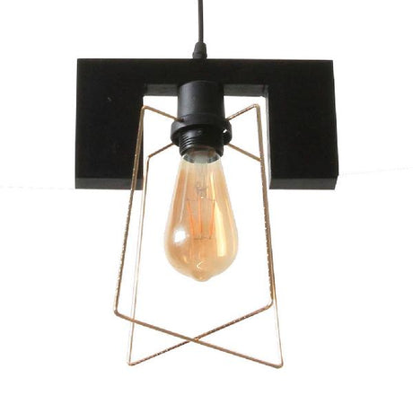 Metal Caged Pendant Lighting - Farmhouse Style Hanging Lamp 1 Light Black (1/3-Pack) / C