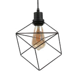 Metal Caged Pendant Lighting - Farmhouse Style Hanging Lamp 1 Light Black (1/3-Pack) / D