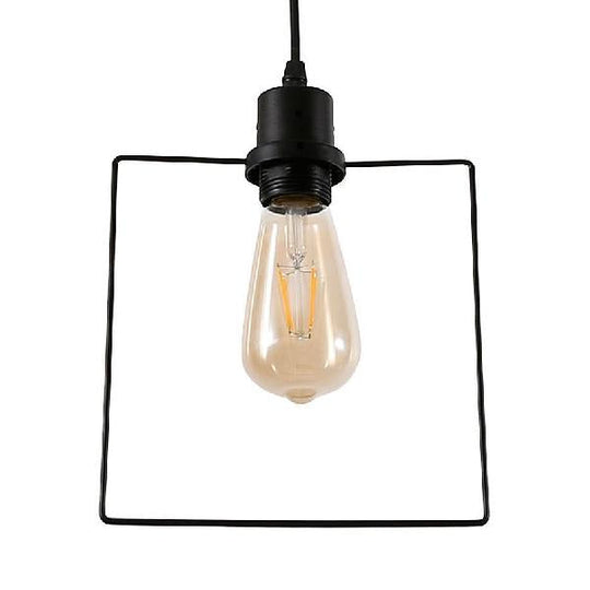 Metal Caged Pendant Lighting - Farmhouse Style 1 Light Black / E