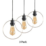 Metal Caged Pendant Lighting - Farmhouse Style Hanging Lamp 1 Light Black (1/3-Pack) / G 3