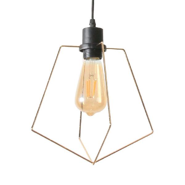 Metal Suspended Light - 1/3-Pack Pentagon Style Indoor Hanging Lamp In Black/Gold Finish Gold / 1