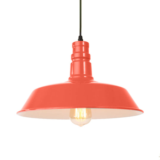 Retro Metal Barn Shade Hanging Lamp - Pink/Yellow 10/14/18 Diameter