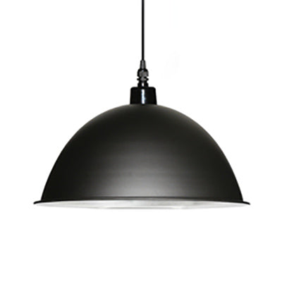 Retro Style Domed Pendant Light In Black/White For Coffee Shop Black