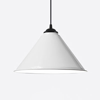 Contemporary Cone Metal Suspension Lamp: 12/16 Inch Width 1-Bulb Hanging Light For Dining Room In