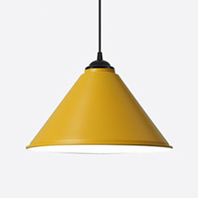 Retro Style Metal Cone Shade Ceiling Light - Black/Gray/White 1 Bedroom Hanging Lamp