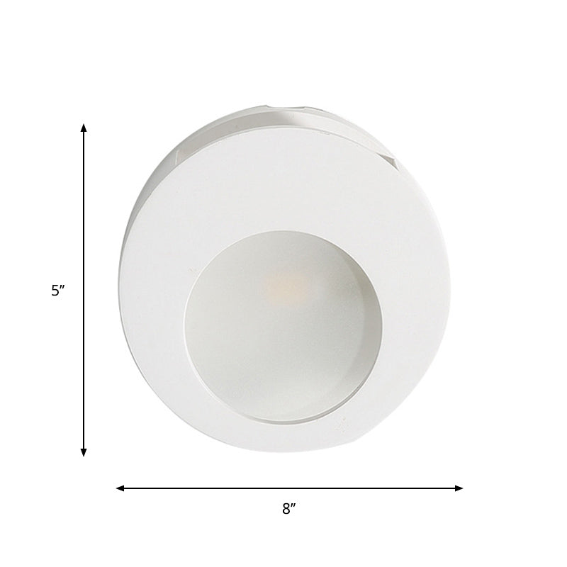Modern Gypsum Wall Sconce Lamp - 1 Light Led Lighting In White For Living Room