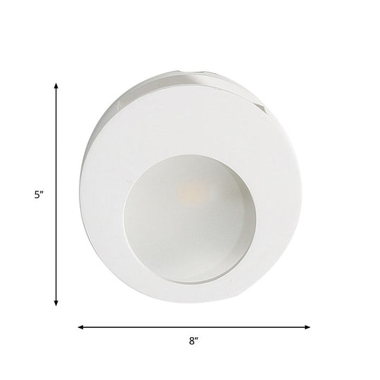 Modern Gypsum Wall Sconce Lamp - 1 Light Led Lighting In White For Living Room