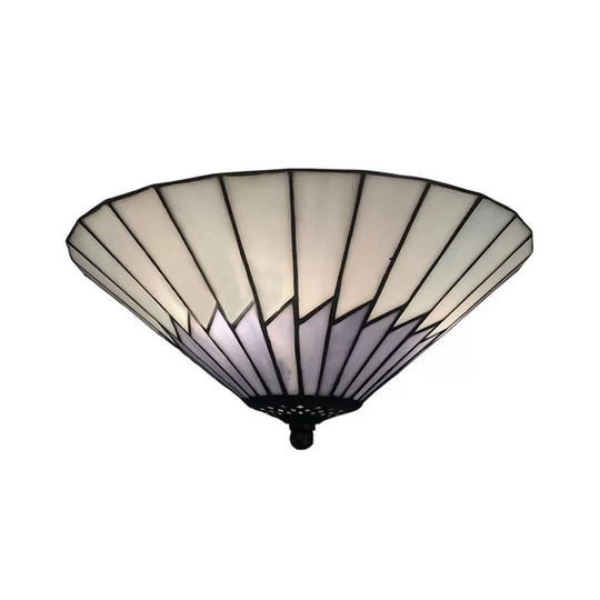 Tiffany Style 2-Light Purple Ceiling Flush Mount For Bedroom 6 High X 13 Diameter
