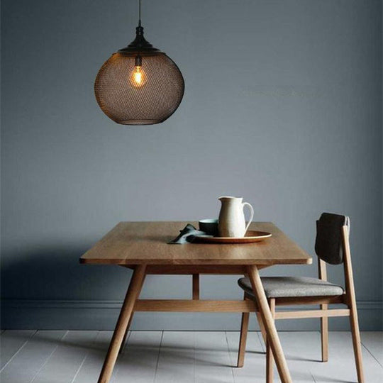 Industrial Black Dome Pendant Lamp For Dining Room- Single Light