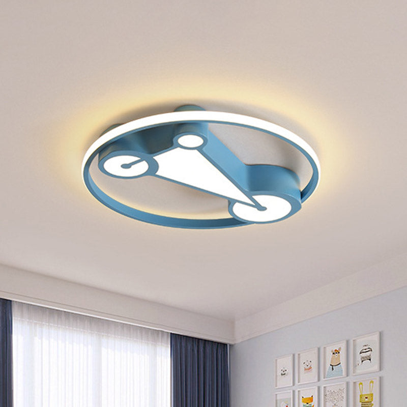 Kids Led Ceiling Lamp In Acrylic Geometry Design - White/Pink/Blue