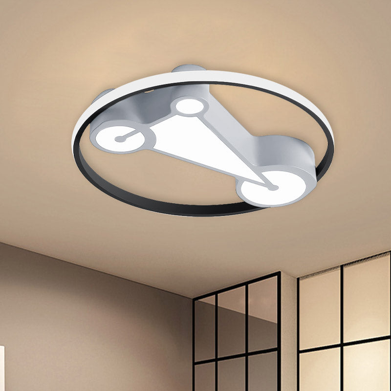 Kids Led Ceiling Lamp In Acrylic Geometry Design - White/Pink/Blue