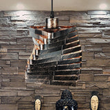 Farmhouse Triangle Pendant Light With Iron Frame In Bronze