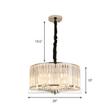 Drum Ceiling Chandelier - Modern 5/6-Head Crystal Suspension Light For Table