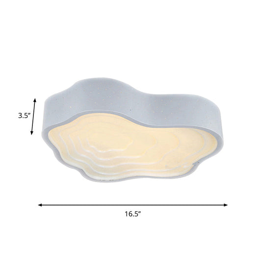 Modern Led Metal Ceiling Mounted Fixture With Cloud Shape In Warm/White Light For Bedroom