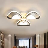 Minimalist Triangle Flush Mount Crystal Ball Ceiling Light In Black And White - 3/5 Bulb Option 3 /
