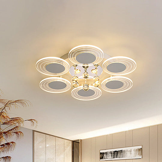 Contemporary Led Crystal Ball Flushmount Ceiling Lamp Wide 25.5’/31.5’ - Perfect For Living Room