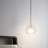 Simple Gold Pendulum Lamp With Clear Glass Shade Perfect For Bedroom Hanging Lighting