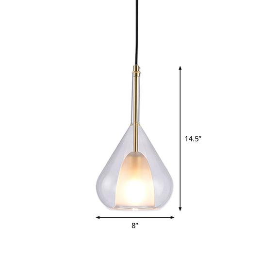 Simple Gold Pendulum Lamp With Clear Glass Shade Perfect For Bedroom Hanging Lighting
