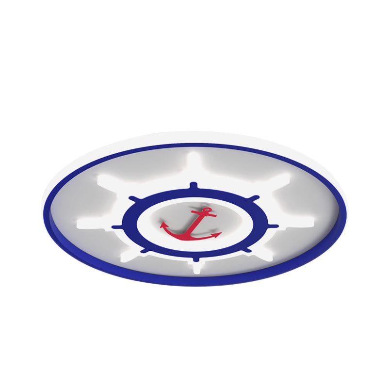 Blue Rudder Led Acrylic Flush Mount Ceiling Light - Mediterranean Style