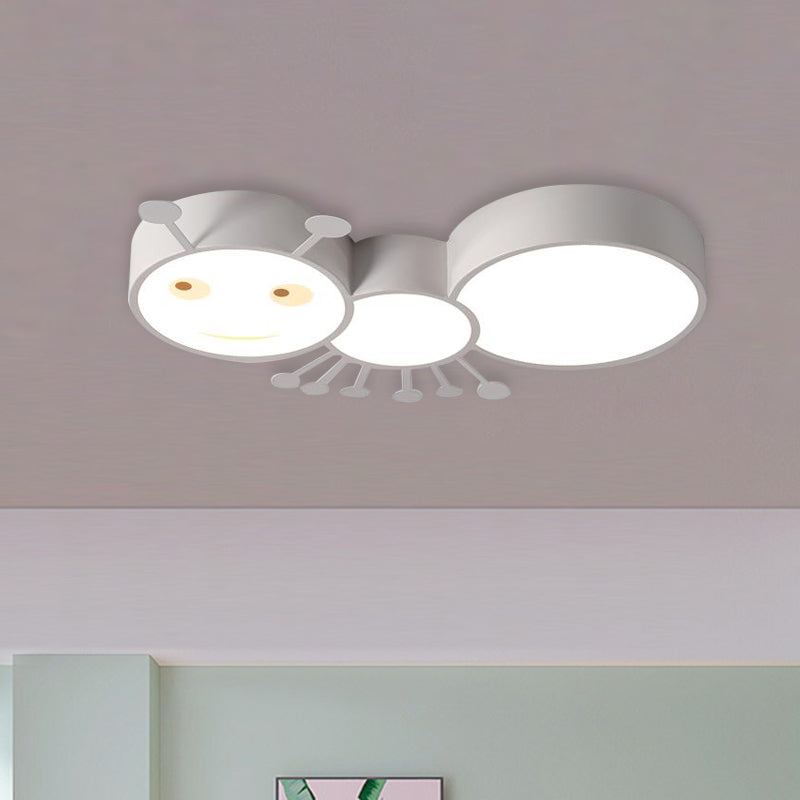 Kids Room Macaroon Themed Led Ceiling Light Fixture In White/Pink/Blue White