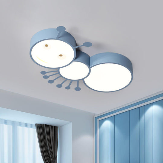 Kid’s Room Macaroon Themed Led Ceiling Light Fixture In White/Pink/Blue