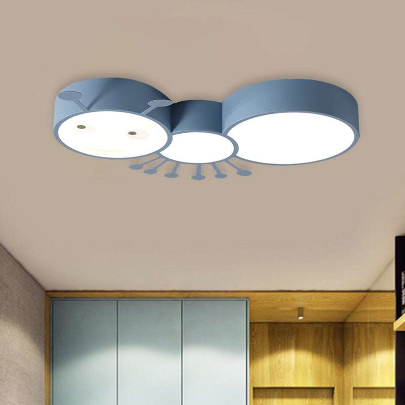 Kid’s Room Macaroon Themed Led Ceiling Light Fixture In White/Pink/Blue