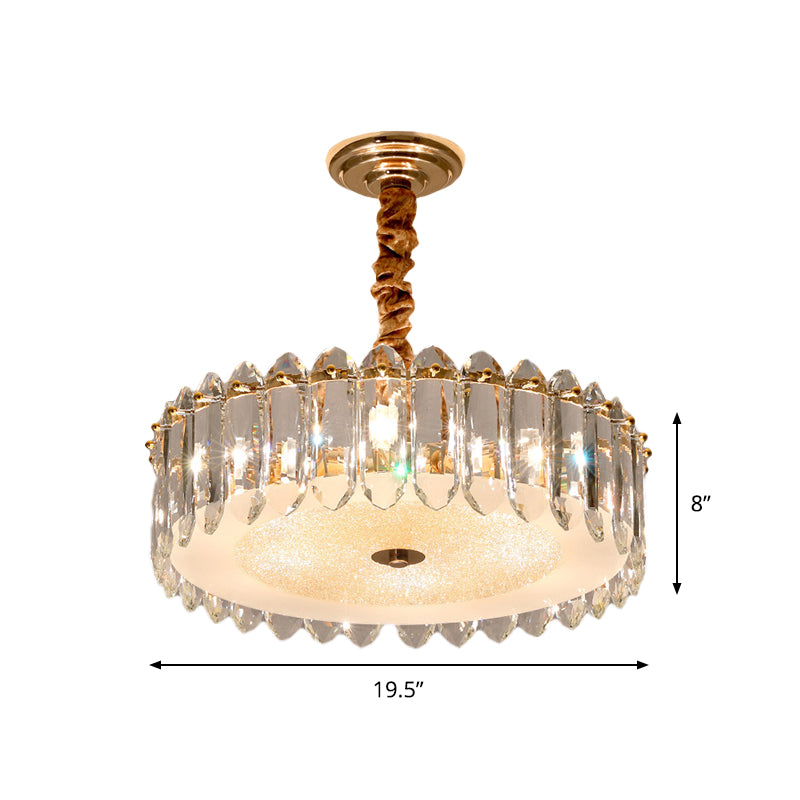 Clear Crystal Chandelier: Modern 6-Light Hanging Lamp For Bedroom
