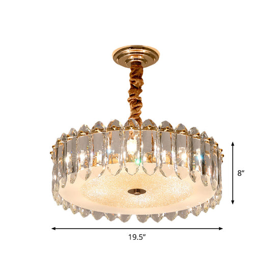 Clear Crystal Chandelier: Modern 6-Light Hanging Lamp For Bedroom