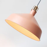 Industrial Style Metal Pendant Lighting With Adjustable Cord - Grey/Pink 8.5/13 W Domed 1 Light For