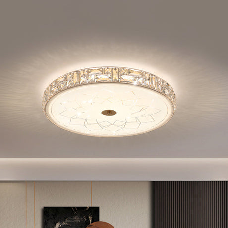 Gold Minimalist Led Ceiling Light With Glass Diffuser For Bedrooms