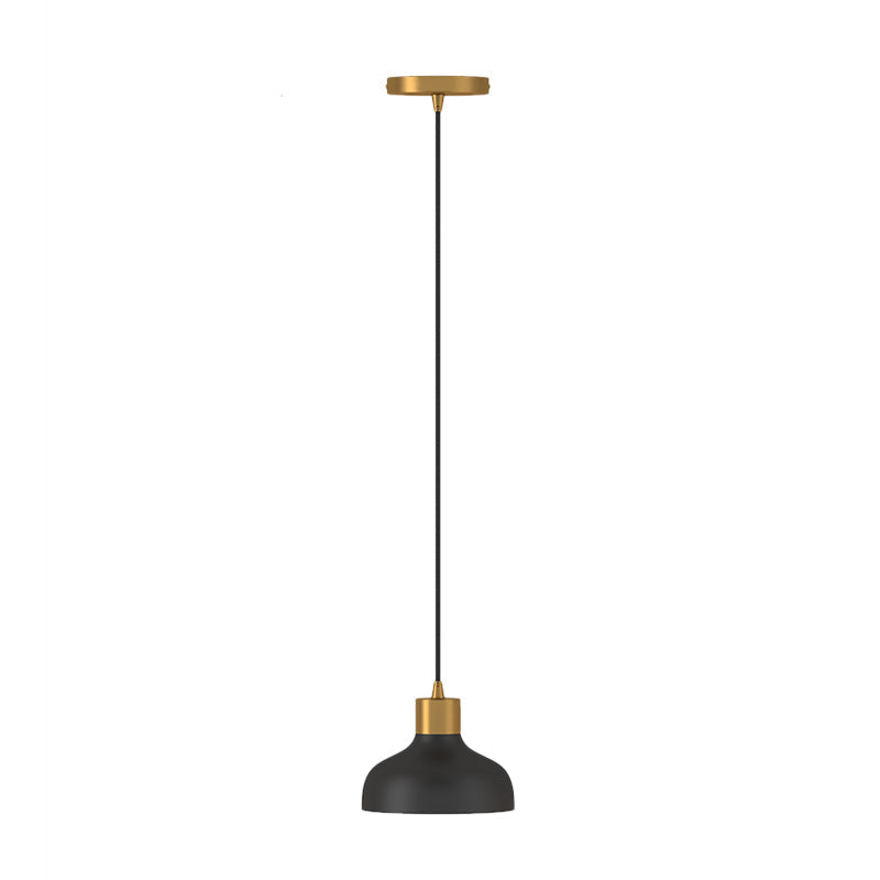 Black And Gold Bedside Pendant Light Kit With Bowl Shade