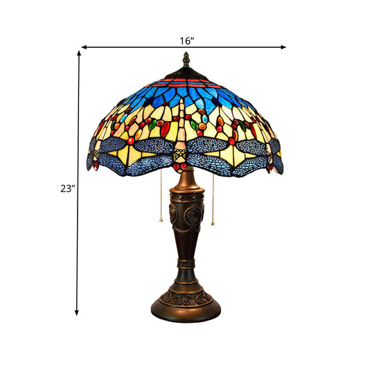 Daniela - Dragonfly Jeweled Table Lamp Mediterranean Inspired Nightstand Light