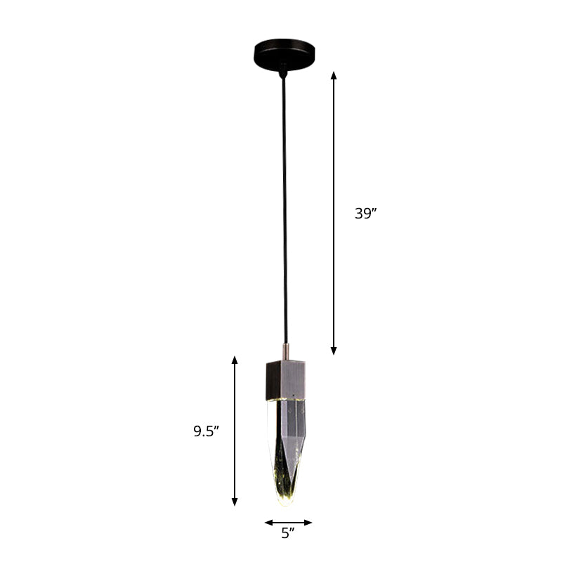 Modern Black Crystal Ceiling Light With Ice Block Design - Perfect For Living Room Suspensions