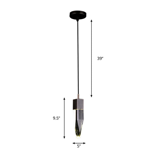 Modern Black Crystal Ceiling Light With Ice Block Design - Perfect For Living Room Suspensions