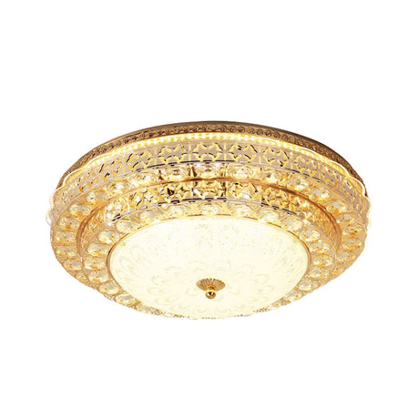 Gold Modernist Crystal Flushmount Led Bedroom Ceiling Light - 2-Tier Circle Design

Or

2-Tier