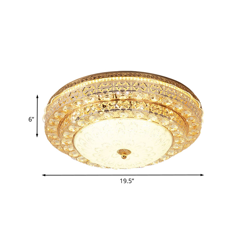 Gold Modernist Crystal Flushmount Led Bedroom Ceiling Light - 2-Tier Circle Design

Or

2-Tier