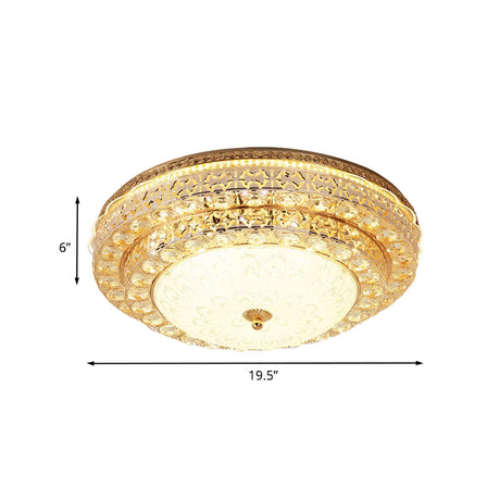 Gold Modernist Crystal Flushmount Led Bedroom Ceiling Light - 2-Tier Circle Design

Or

2-Tier