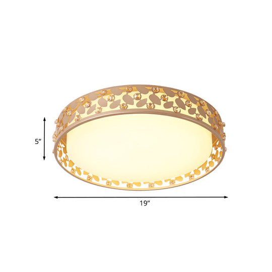 Gold Led Flush Mount Lamp With Acrylic Shade