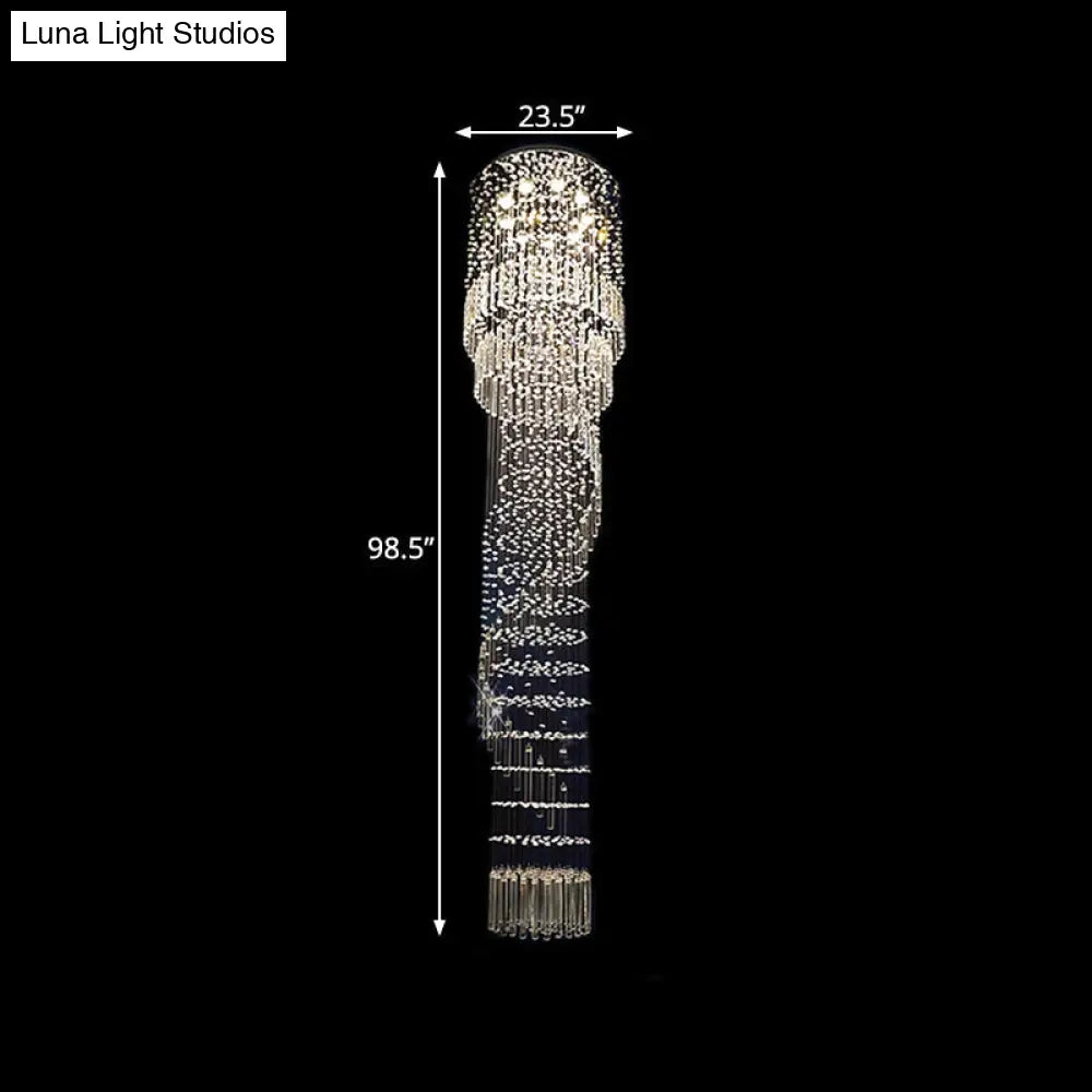 9-Head Led Pendant Lighting: Elegant Gold Crystal Cascading Multiple Hanging Lamp